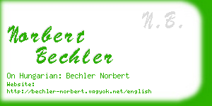 norbert bechler business card